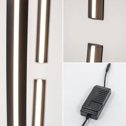 Ovale LED vloerlamp zwart inclusief dimmer