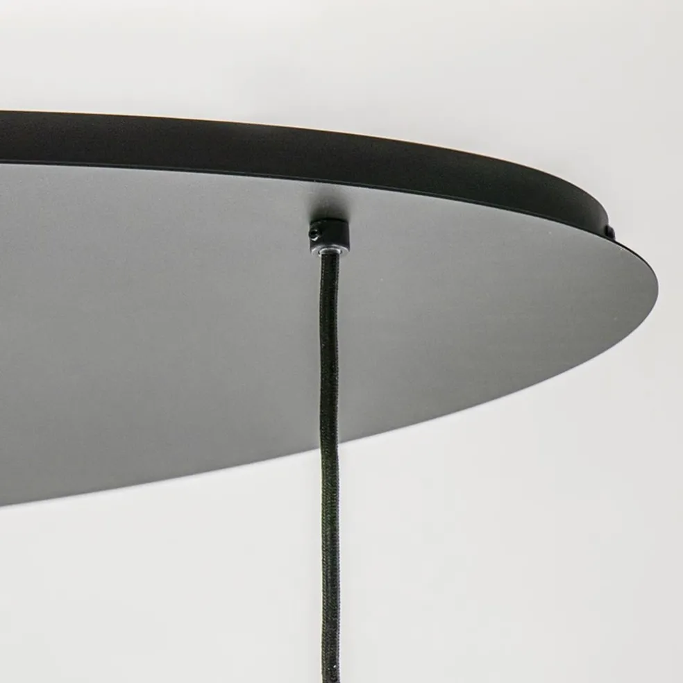 Ovale 5-lichts hanglamp met glazen bollen gold gradient