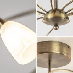 Ovale plafondlamp brons inclusief LED dim to warm