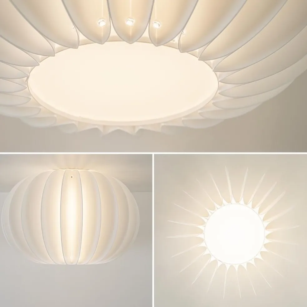 Plafondlamp Arena 40cm zwart/kap wit