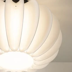 Plafondlamp Arena 30cm zwart/kap wit