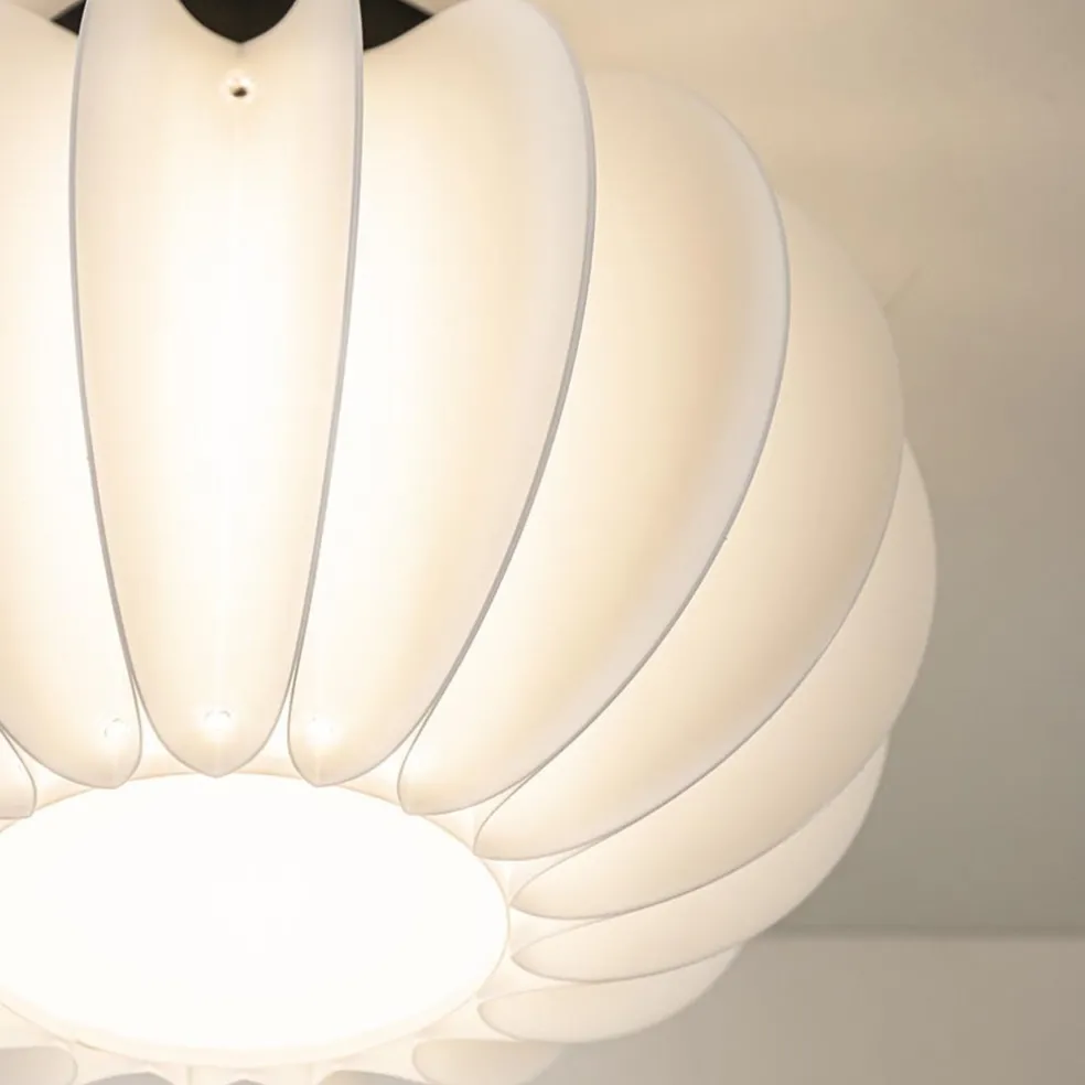 Plafondlamp Arena 30cm zwart/kap wit