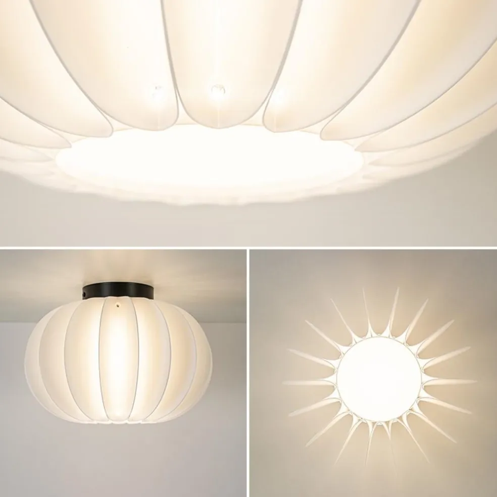 Plafondlamp Arena 30cm zwart/kap wit