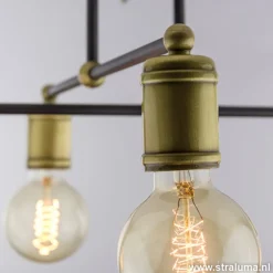 *Plafondlamp basic 4L e27 zwart/brons