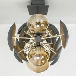 Plafondlamp Bubble 8l 76cm amber/grijs