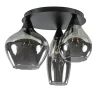 Plafondlamp Cambio 3L zwart + smoke glas