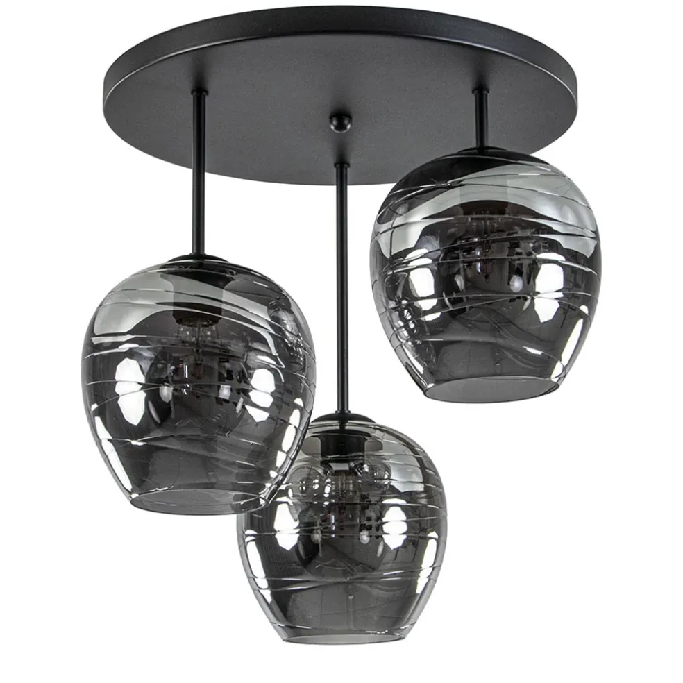 Plafondlamp Fantasy Apple 3L zwart/smoke