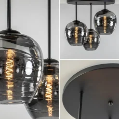 Plafondlamp Fantasy Apple 3L zwart/smoke