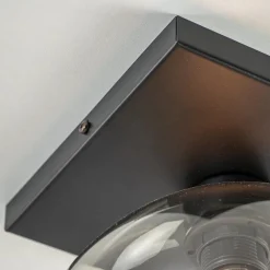 Plafondlamp Globe 25 vierkant zwart/smoke