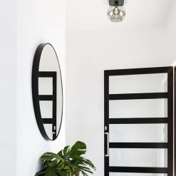 Plafondlamp Globe 25 vierkant zwart/smoke