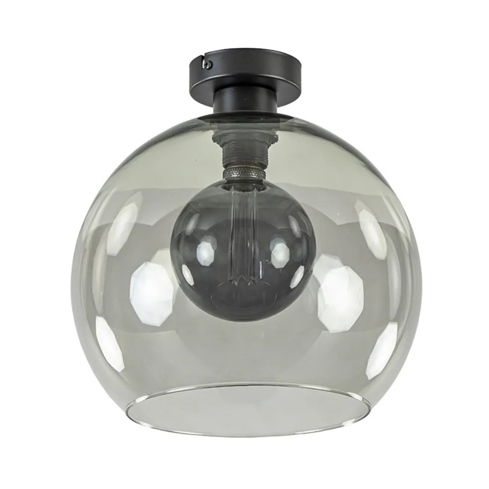Plafondlamp globe smoke glas 30cm