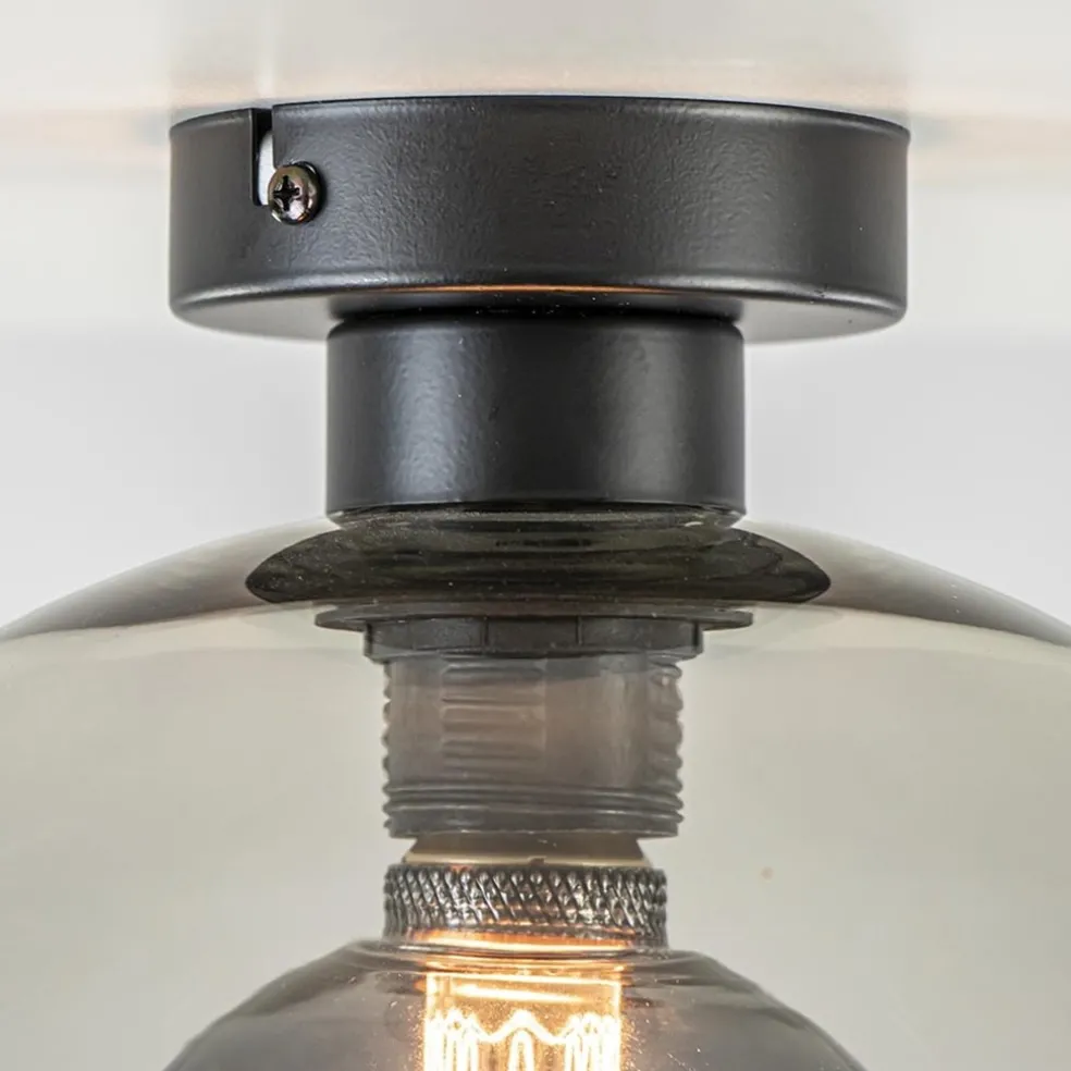 Plafondlamp globe smoke glas 30cm