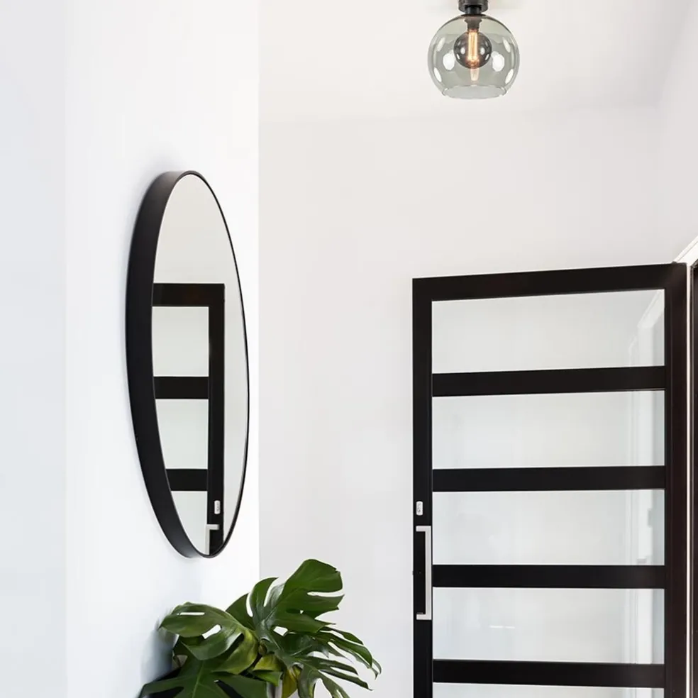 Plafondlamp globe smoke glas 30cm