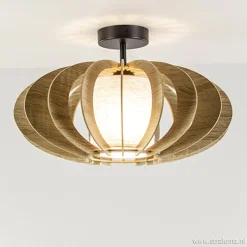 Plafondlamp hout lamellen klein