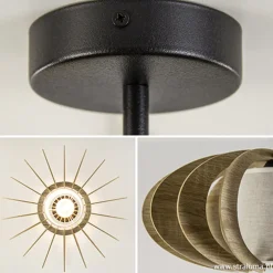 Plafondlamp hout lamellen klein