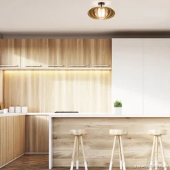 Plafondlamp hout lamellen klein