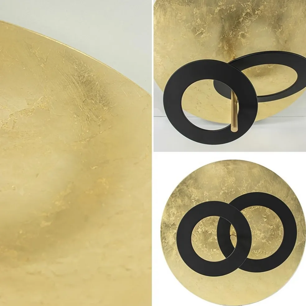 Plafondlamp Hula Hoop gold leaf/black