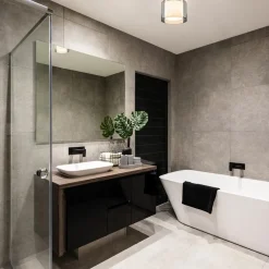 Plafondlamp Ice 23cm zwart/smoke IP44