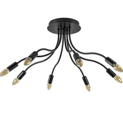 Plafondlamp Kraken klein 8-armen zwart