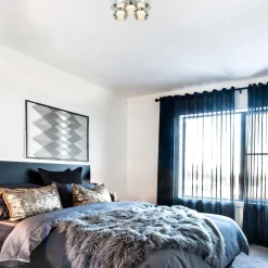 Plafondlamp 3-L chroom/smoke 3-step dim.