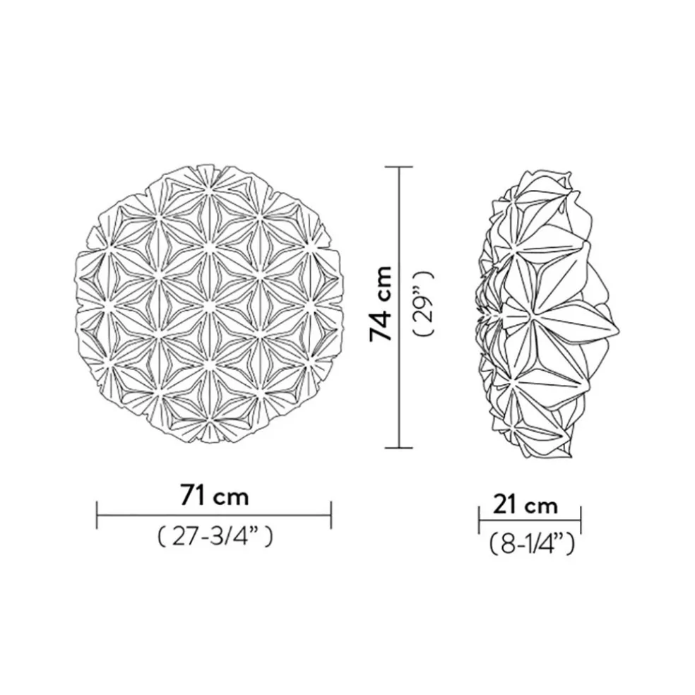 Plafondlamp La Vie amber 75cm