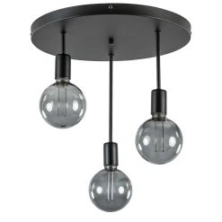 Plafondlamp 3-lichts zwart ex. e27