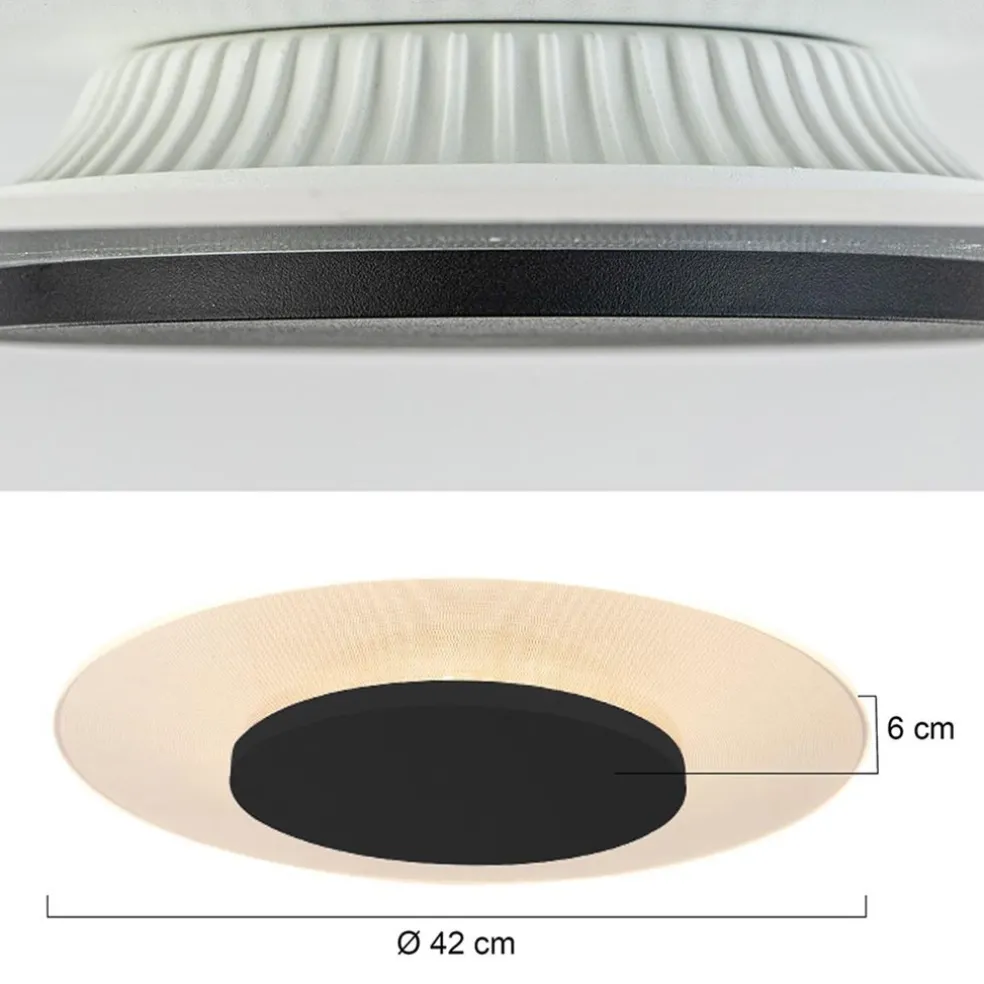 Plafondlamp Lido zwart 42cm indirect