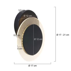 Plafondlamp Lido zwart 17cm indirect