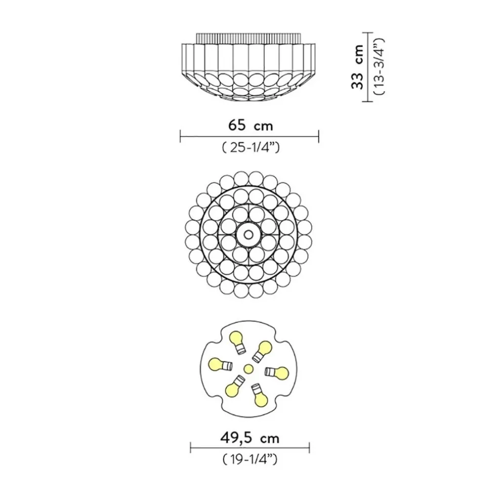 Plafondlamp Odeon 65 gold