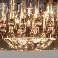 Plafondlamp Pearl Raindrops smokey glas