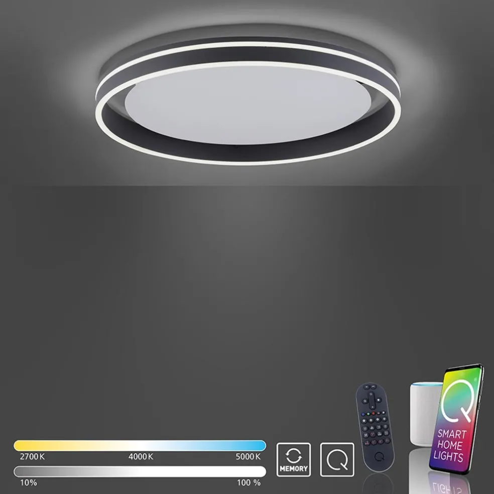 Plafondlamp Q-Vito 59 zwart smart+remote