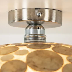 Plafondlamp Ufo goud schelpen 40cm