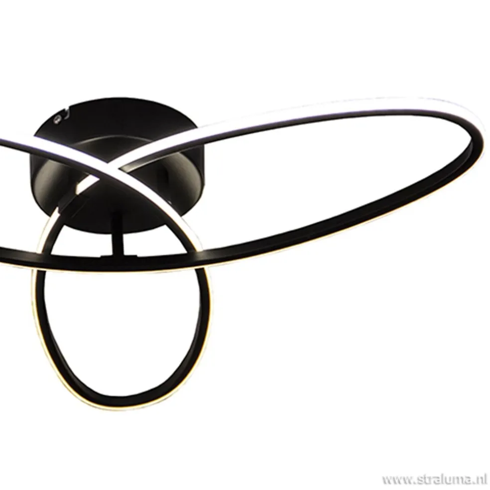 Plafondlamp 3-v eclips zwart 3-st.dimb.