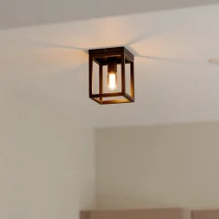 Plafondlamp vierkant frame klein zwart