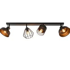 Plafondlamp zwart met verschillende kappen