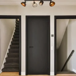 Plafondlamp zwart met verschillende kappen