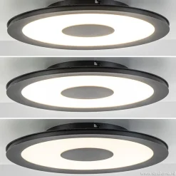 Plafondlamp zwart rond 38cm 3-st.dim.