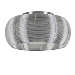 Plafondlamp-plafonnière glas en chroom