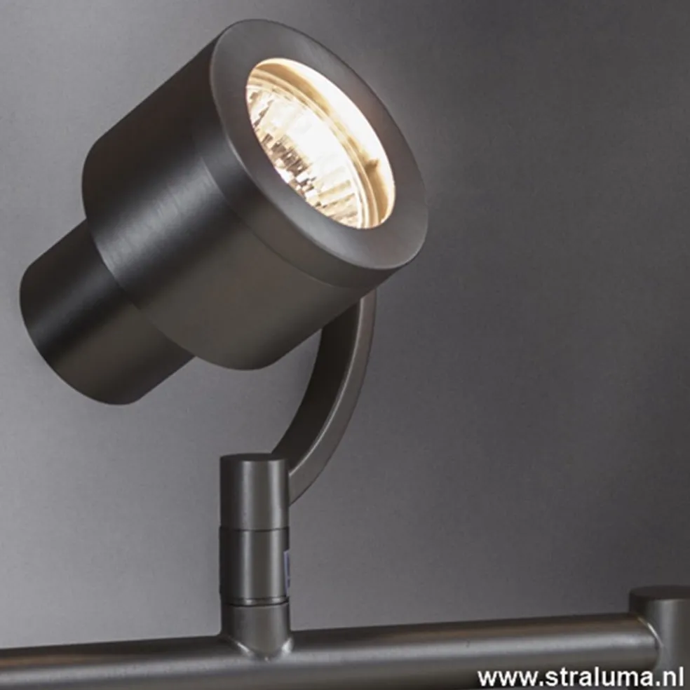 Plafondspot balk 4-lichts nikkel verstel