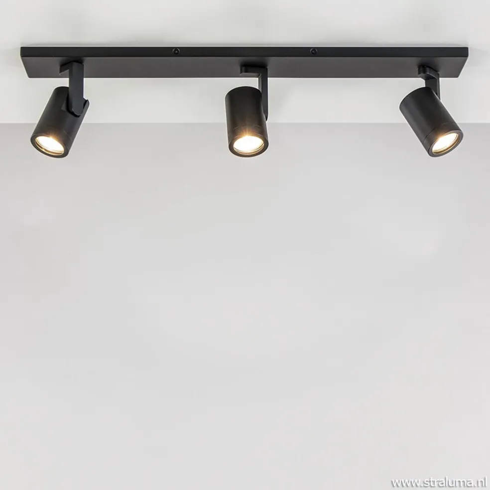 Plafondspot balk 3-lichts zwart ex.gu10