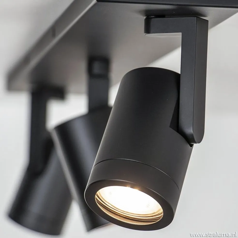 Plafondspot balk 3-lichts zwart ex.gu10