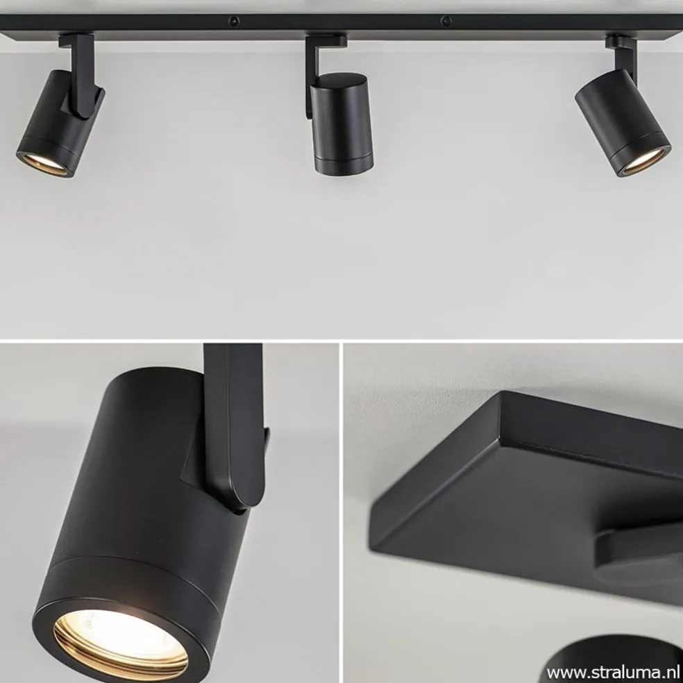 Plafondspot balk 3-lichts zwart ex.gu10