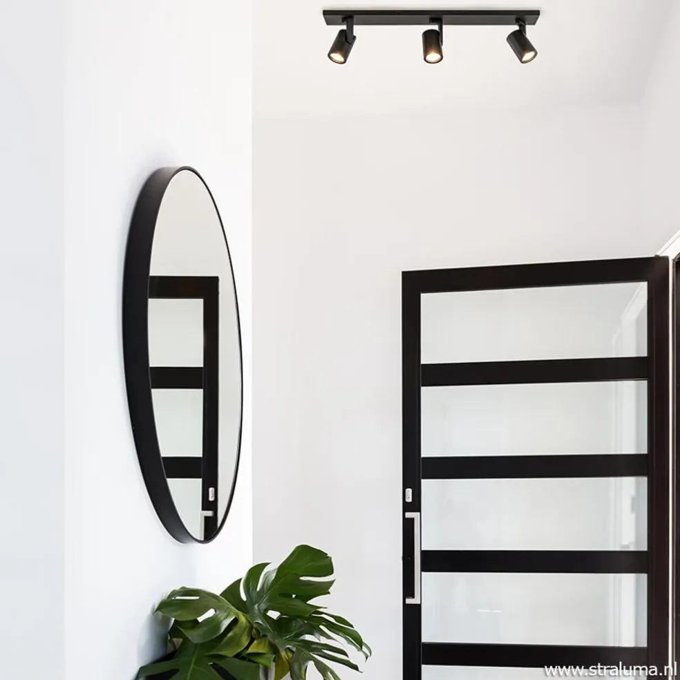 Plafondspot balk 3-lichts zwart ex.gu10