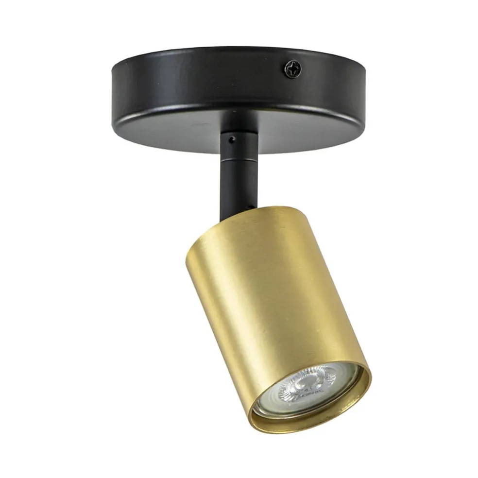 Plafondspot Bounce enkel rond zwart/goud