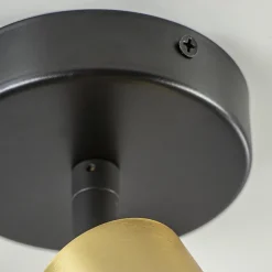 Plafondspot Bounce enkel rond zwart/goud