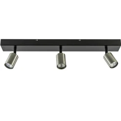 Plafondspot Bounce 3L 70cm zwart/rvs