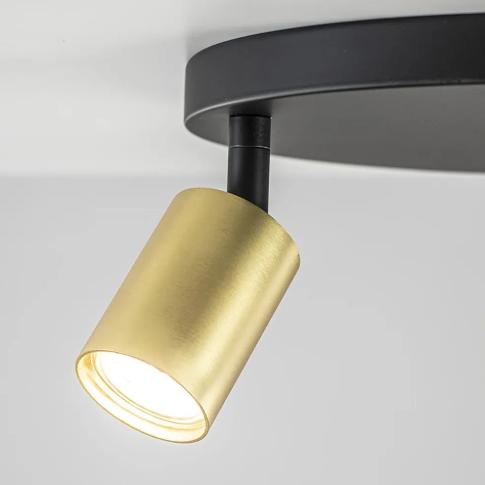 Plafondspot Bounce 3L rond zwart/goud