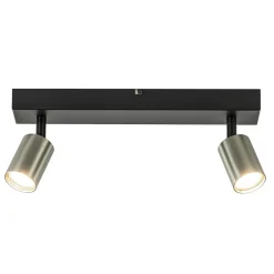 Plafondspot Bounce 2L zwart/rvs