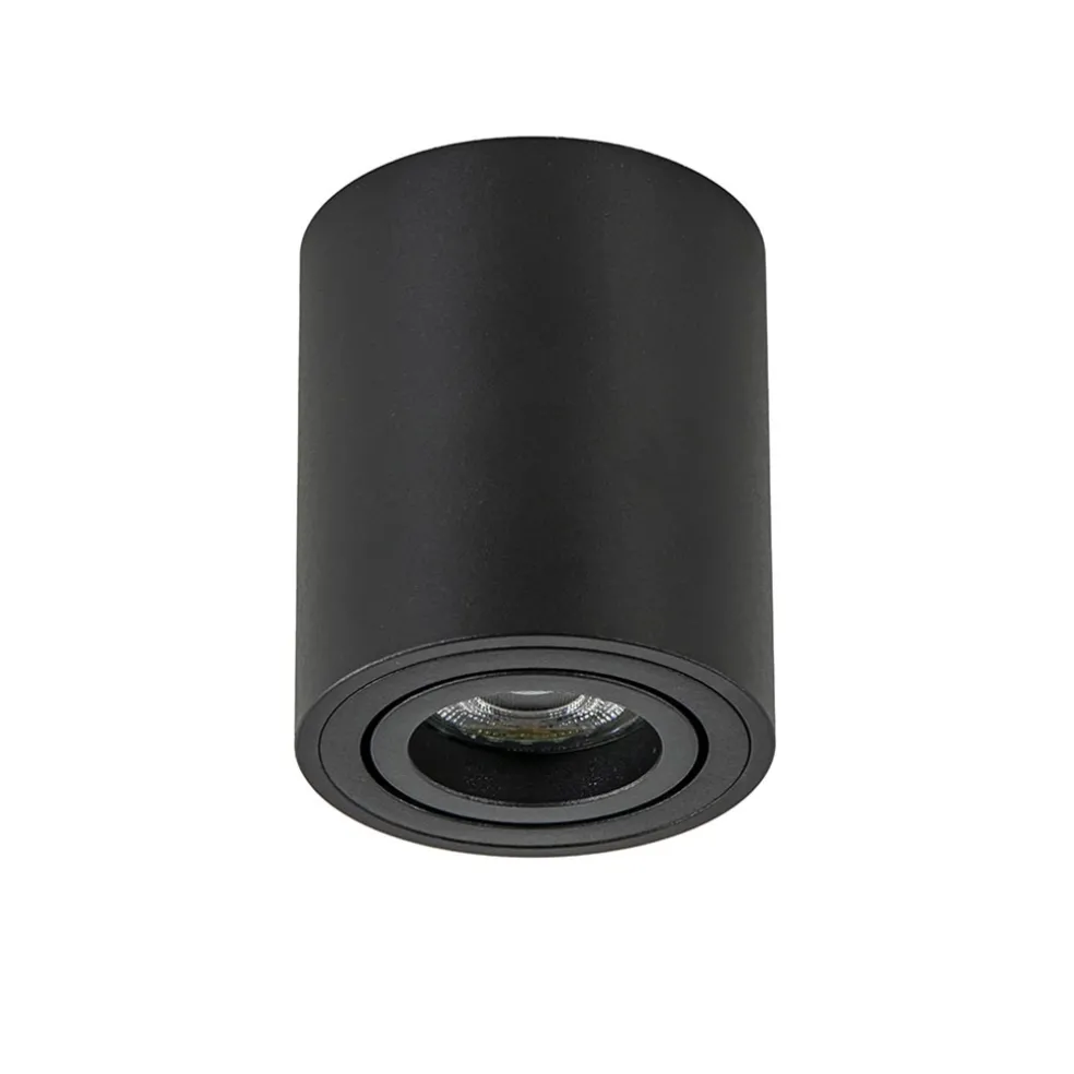Plafondspot cilinder zwart verstelbaar gu10