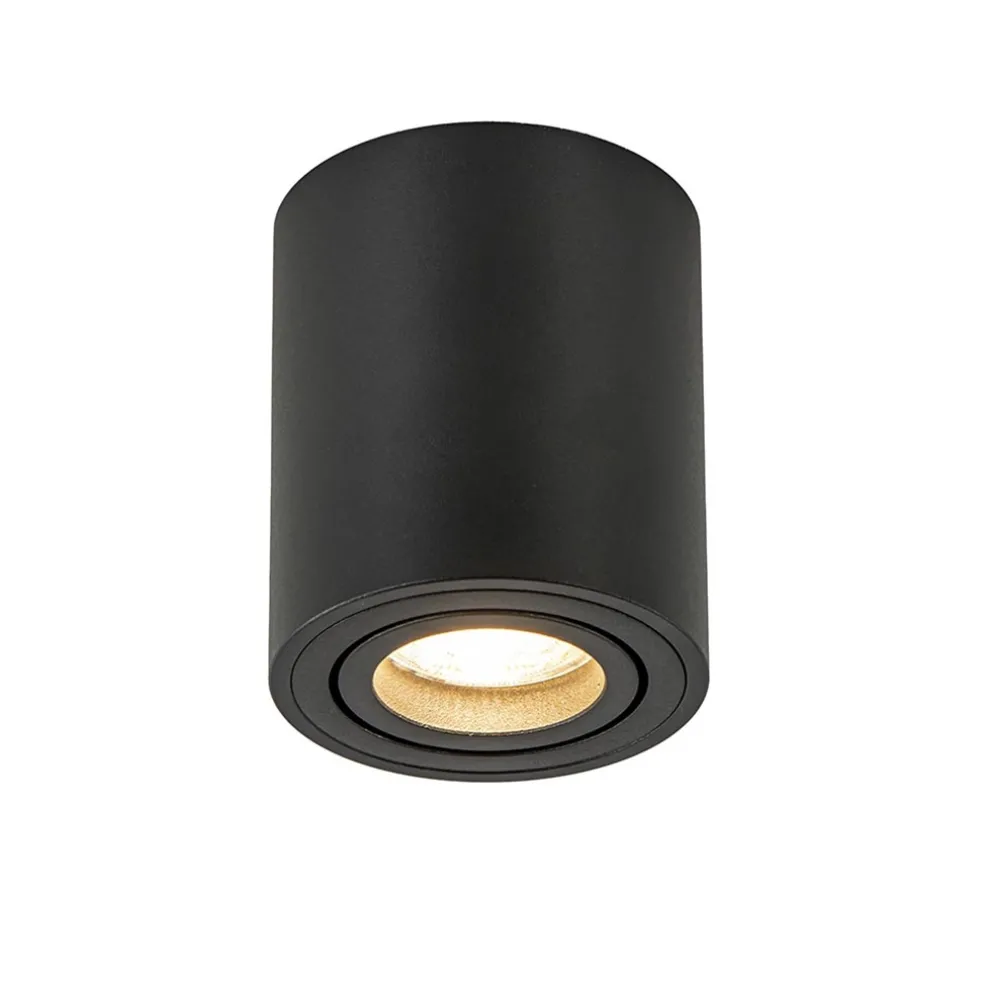 Plafondspot cilinder zwart verstelbaar gu10